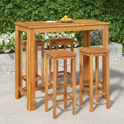 Produktbild von The Living Store 5-tlg. Gartenbar-Set Massivholz Akazie