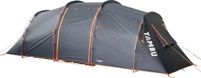 Produktbild von TAMBU Outdoor Camping Zelt für 4-6 Personen nachhaltiges Familien Tunnelzelt wasserdicht aus recyceltem Material 2 getrennte Schlafkabinen