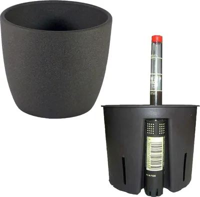 Produktbild von Set3 3 teilig für Hydrokultur Blumentopf Keramik Mallorca 11/09 anthrazit Ø 12,5 cm H 12 cm