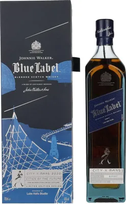 Immagine prodotto di Johnnie Walker Blue Label City Edition Mars Blended Scotch Whisky 40% Vol. 0,7l in confezione regalo