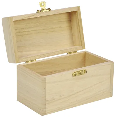 Produktbild von EDUPLAY Schatzkästchen / Schatzkiste zum bemalen, 13 x 8 x 7 cm, Holz, natur