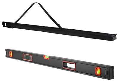 Immagine prodotto di Livella digitale SucceBuy con display LCD, livella a 120 cm con 3 fiale per 90°/45°/0°, livella magnetica da muratore con protezione IP54 e 2 batterie, strumento di misurazione a 360° per progetti edili e ristrutturazioni