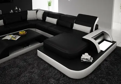 Produktbild von Ecksofa Schwarz Garnitur 325 x 396 x 195 cm