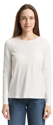 Produktbild von Tom Tailor Damen 1049176 Longsleeve T-Shirt, 10315 - Whisper White, L EU