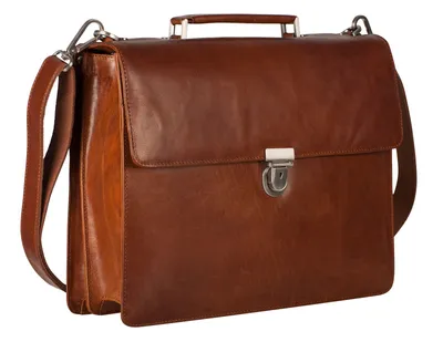 Produktbild von LEONHARD HEYDEN Leder Aktentasche Umhängetasche mit Laptopfach Cambridge Briefcase 2 Compartments Cognac braun