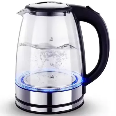 Produktbild von Glas Wasserkocher LED Edelstahl Teekocher 1,7L 2200W BPA frei Glaswasserkocher