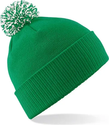 Image de Beechfield B450 | Bonnet Snowstar Bonnet d'hiver - Couleur : Kelly Green/White - Taille : One Size