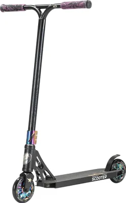 Produktbild von STAR SCOOTER Freestyle Aluminium Jump Stunt Scooter ab 7 - 8 Jahre | 120mm Professional Trick Roller | Schwarz Chrom