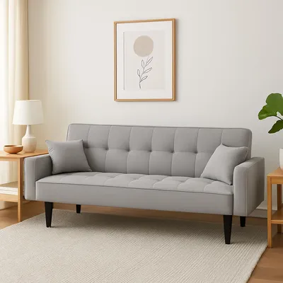 Produktbild von Modernes Schlafsofa 3-Sitzer Grau Klappsofa mit Schlaffunktion