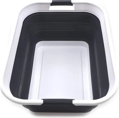 Image de Panier à linge pliable - gain de place - 42 litres - noir - plastique
