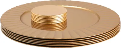 Produktbild von Argon Ta 12-teiliges rundes Platzteller-Set – 33 cm – Goldflöte