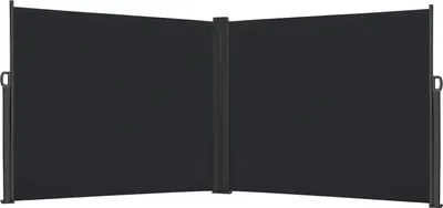 Produktbild von YUENFONG 160 x 600 cm Seitenmarkise AusziehbarDoppel Sonnenschutz aus Polyester Sichtschutz Windschutz Markise für Balkon Terrasse Garten Camping, Anthrazit