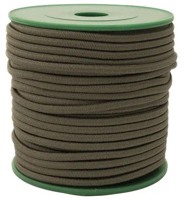 25m extra starke Gummikordel 3mm, Gummiband, Bekleidungsgumm khaki