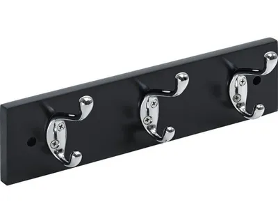 Produktbild von Hettich Garderobenleiste 3 Haken 30,0 x 8,0 x 7,5 cm schwarz