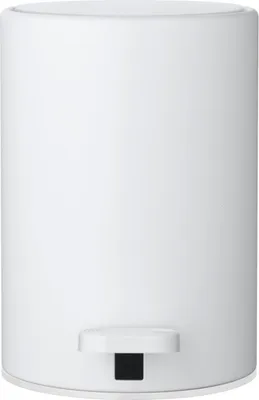 A white pedal bin is shown from the front on a white background.