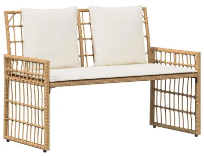 Zdjęcie produktu dla Ławka ogrodowa vidaXL w kolorze naturalnym i kremowym, 116 x 55 x 82 cm