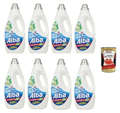 Produktbild von Alba Lavatrice Active Iris e Fiori Bianchi, Flüssigwaschmittel 33 Wäschen 8x 1850 ml + Italian Gourmet polpa 400gr