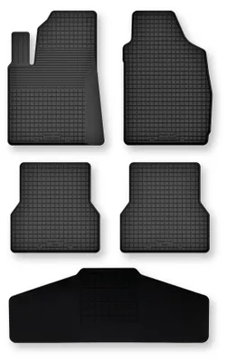 Productafbeelding van Rubberen automatten + tunnelmat voor Ford Ka MK2 FL 2012-2018 (hatchback) – 5-delig, zwart, op maat – Wielganizator Semi-Universal