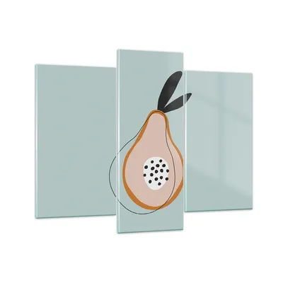 Produktbild von Bilder auf glas - 3 Teile - Birne Bild Jugend - 130x100cm - Glasbilder - Wandbilder - Bilder - zum Aufhängen bereit - Wanddekoration aus Glas - Glas Bilder - Wandbild auf Glas - GCB130x100-4616