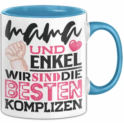 Produktbild von Mama Und Enkel Tasse Geschenk Beste Komplizen Lustiger Spruch (Blau)