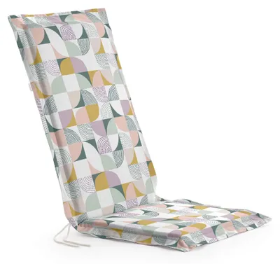 Image de Coussin de siège pour chaise de jardin, épaisseur 4 cm, dimensions du siège 41x37 cm, dossier 53x64 cm, pour meubles de jardin
