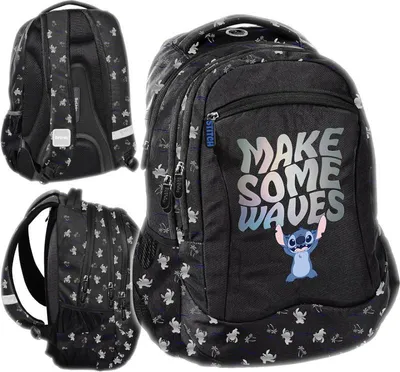 Produktbild von PASO Jugend-Schulrucksack für Mädchen Disney Stitch Schwarz