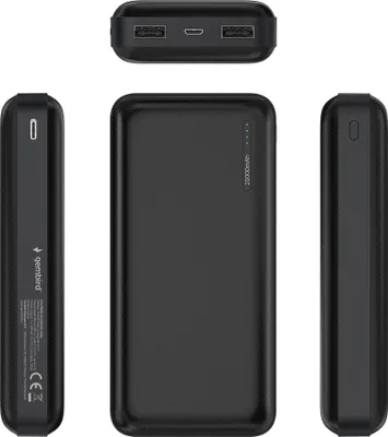 Obrázok produktu pre Gembird PB20-01 - Powerbank - 20000 mAh - 2,4 A - 2 výstupné porty (2 x USB) - čierna (PB20-01)
