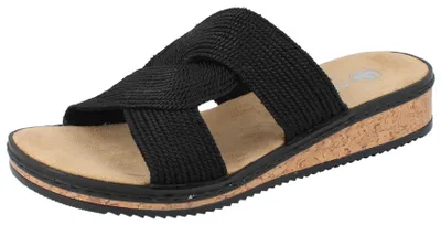 Produktbild von RIEKER Damen Pantolette schwarz Textil - Größe: 38
