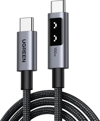 Obrázok produktu pre Kábel USB-C, UGREEN, USB-C na USB-C PD 100 W, pletený nylon, 2 m, čierny