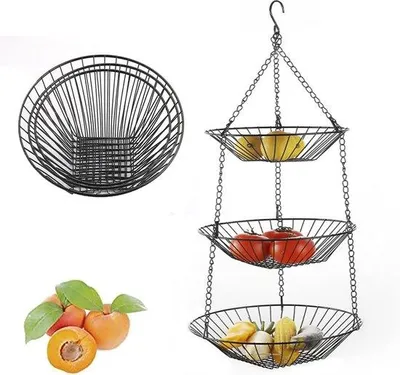 Produktbild von Famanu Obstkorb 3-stufig - Metall Schwarz