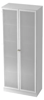 Produktbild von bümö office Aktenschrank - 5 Ordnerhöhen - Nachbildung: Weiß/Milchglaß