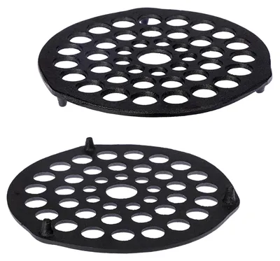 2er-Set gusseiserne Untersetzer, schwarz, rund, 25 cm
