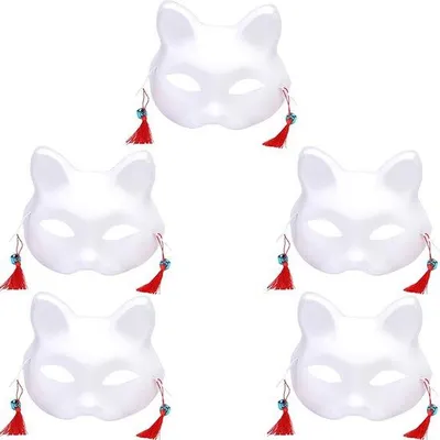 Productafbeelding van Allecto - Kattenmaskers - Carnaval - Diy - Wit - - Cosplay - Geschikt