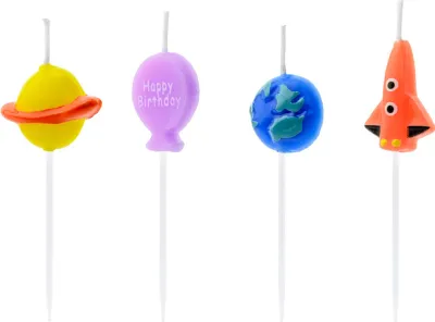 Produktbild von 4 Geburtstagskerzen Astronaut 2 - 3 cm - Einheitsgröße