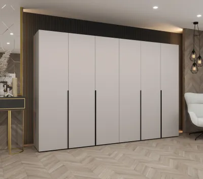 Obrázek produktu pro Šatní skříň 300 cm BETULA - kašmírová / černá