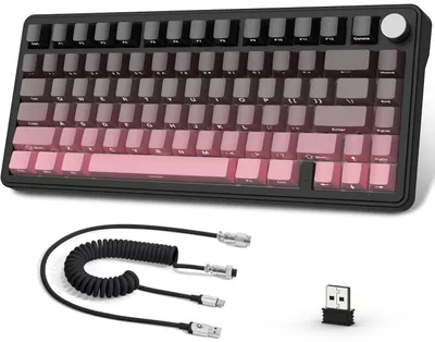 Productafbeelding van Mechanisch Toetsenbord 75% ANSI Layout - Wit Lineaire Schakelaar - Hot-Swappable RGB Verlichting