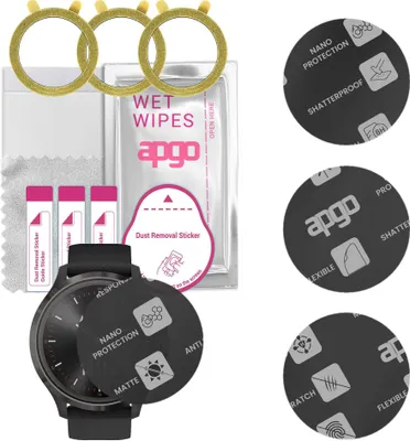 Produktbild von apgo 3 Stück Schutzglas, Matt, kompatibel mit Garmin Vivomove 3S Smartwatch, Hybrid 8H, Ersatz für Hartglas, Displayschutzglas, Bildschirmschutz, Displayschutz, kratzfest