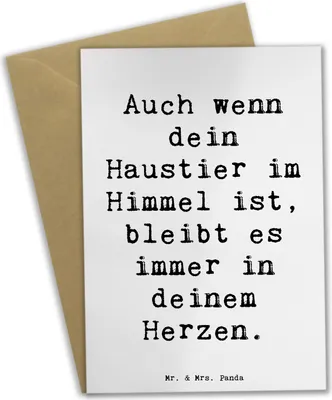 Produktbild von Mr. & Mrs. Panda babykarte Spruch Trauerbewältigung Haustierverlust - Weiß - Geschenk, Unterstützen, Vertrauem, liebevolle Unterstützung, Zuversicht, Grußkarten, Trost