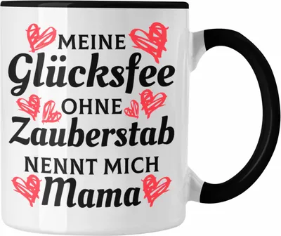Produktbild von Trendation - Mama Tasse mit Spruch Geschenk Muttertag von Tochter Sohn Mutter Kaffeetasse Spruch (Schwarz)
