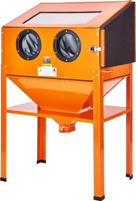 Image de cabine de sablage de 60 gallons avec support avec pistolet de sablage et 4 buses