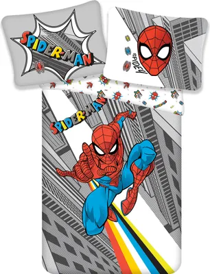 Produktbild von Jerry Fabrics Marvel Spiderman 2-tlg. Bettwäsche-Set Größe: 140 x 200 cm, 70 x 90 cm, 100% Baumwolle, Multi-Coloured