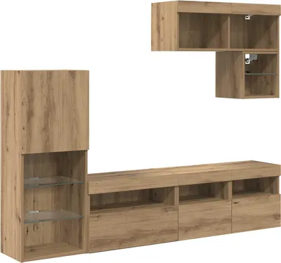 Immagine prodotto di vidaXL - 6 supporti per TV in legno impiallacciato effetto legno artigianale