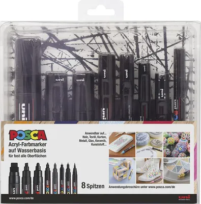 Obrázek produktu pro POSCA Marker UNI 8er Spitzenset schwarz
