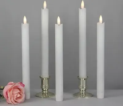 Produktbild von 4er Led stabkerzen, flackernd, batteriebetriebene LED Kerzen, warmer 3D-Dochtlicht, Fensterkerzen,  4 Stück für Weihnachtsdeko