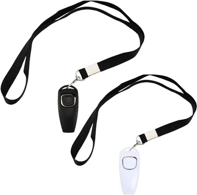 Imagen del producto de Kit de silbato para perros y clicker, de 2 piezas, herramienta de entrenamiento para perros, para uso en interiores y exteriores