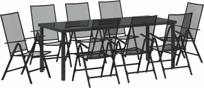 Produktbild von Garten Essgruppe 9 pcs Anthrazit Pulverbeschichteter Stahl