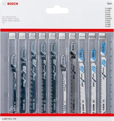 Produktbild von 10-tlg. Stichsägeblatt-Set für Wood and Metal, T-Schaft