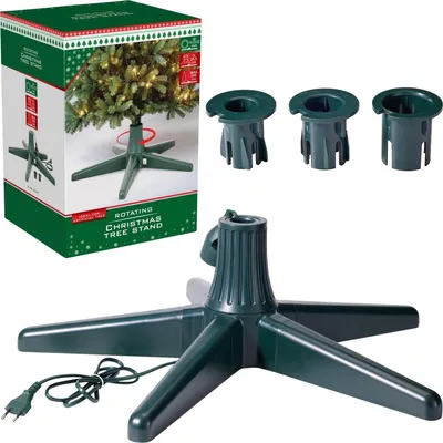 Produktbild von Drehbarer Christbaumständer für künstliche Bäume bis 240 cm und 35 kg, mit Stromanschluss für Lichterlights