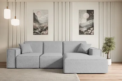 Produktbild von ALTDECOR Ecksofa in L-Form SERRA-L - 266x169x80 cm Hellgrau - Corner Sofa Bett Eckcouch Couch Wohnlandschaft Cauchsofa