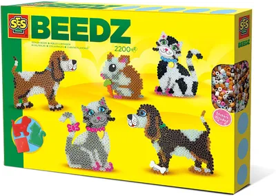 Produktbild von SES Creative Beedz 06264 Bügelperlen-Set Haustiere, 2200 Perlen mit Tierform-Platten, 2200 Stück(e), 5 Jahr(e), Junge/Mädchen, Kind, Mehrfarbig, Niederlande
